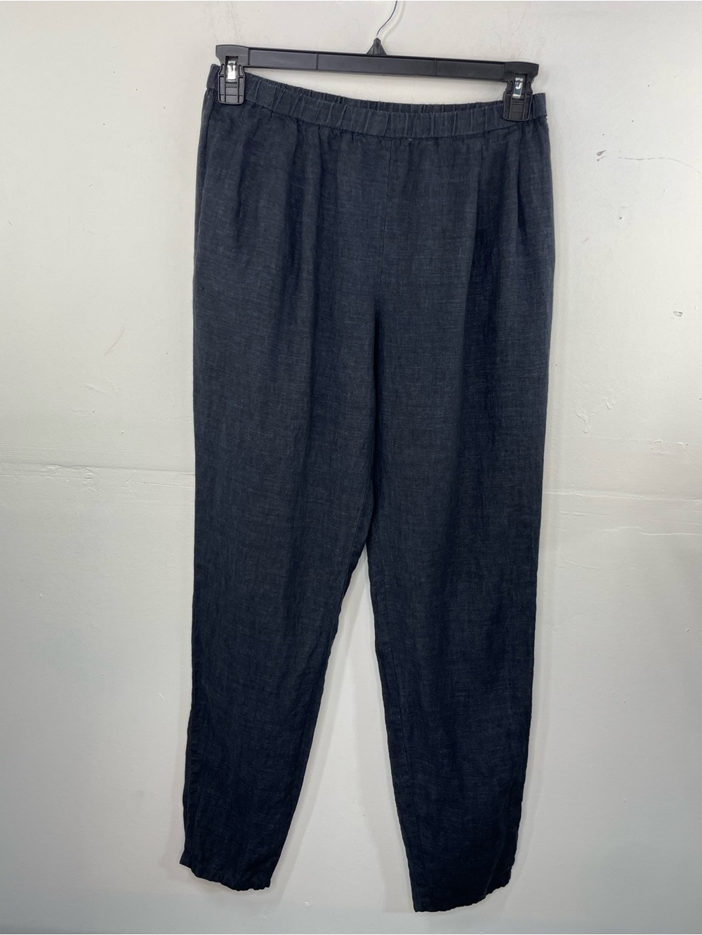 Eileen Fisher Blue Gray Pull-On Ankle Pants Elastic Waist Minimalist Small